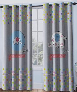 پرده چاپی اتاق کودک طرح فیل 3